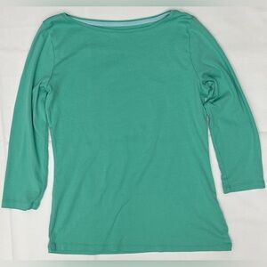 Talbots Women's Aqua Long Sleeve Tee